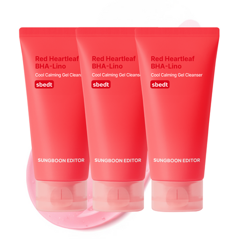 Sungboon Editor Red Houttuynia Trouble Cooling Calming Gel Cleanser 120g (3 pack)