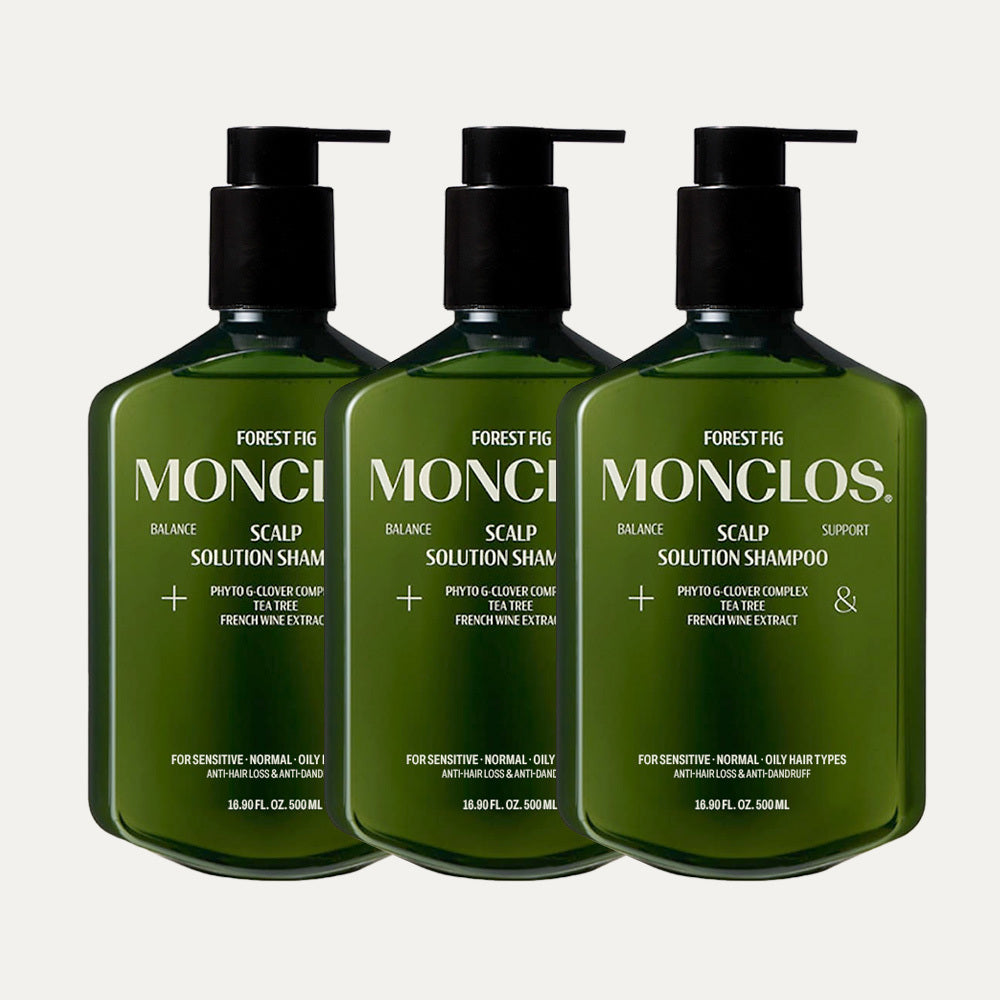 Monclos Scalp Solution Shampoo 500ml (3 Pack)
