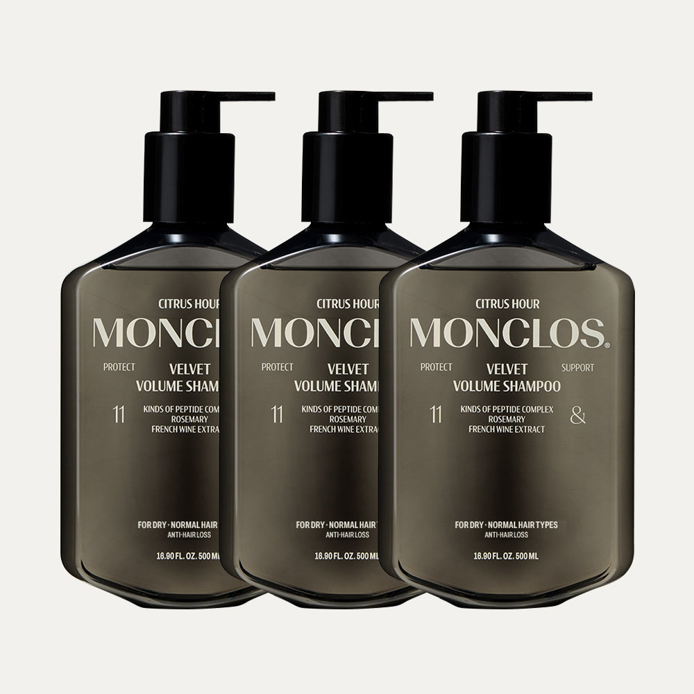 Monclos Velvet Volume Shampoo 500ml (3 Pack)