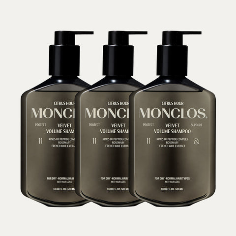 Monclos Velvet Volume Shampoo 500ml (3 Pack)