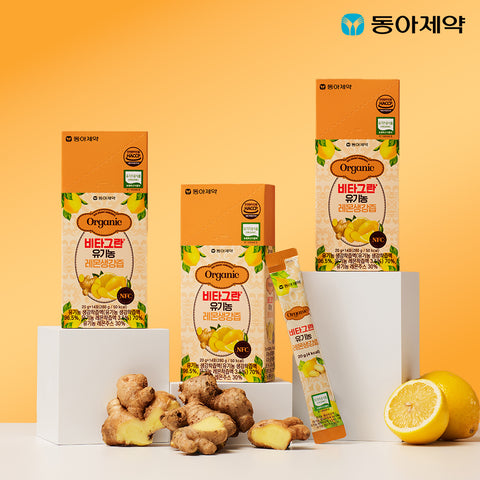 Dong-A Pharm Vitagran Organic Lemon & Ginger Juice 14 Packets x 3 Boxes NFC Cold-Pressed 100%