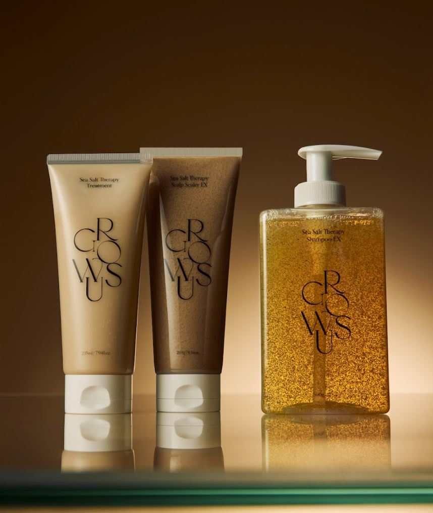 Growus Sea Salt Therapy 3-Piece Set (Shampoo 500ml + Scalp Scaler 265g + Treatment 235ml)