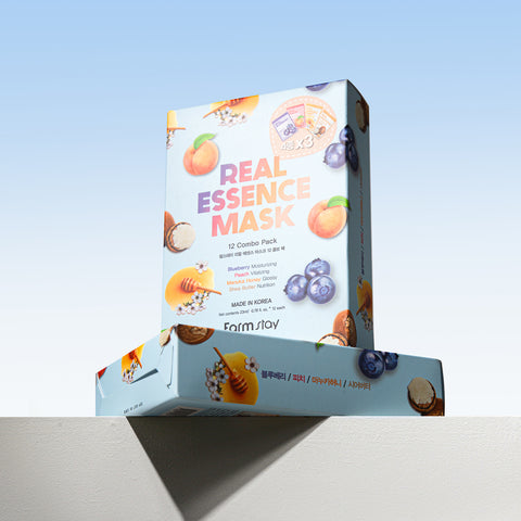 Farmstay Real Essence Mask Combo Pack ver.2 (1 box, 12 sheets)