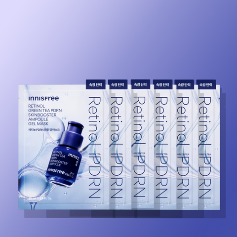 Innisfree Retinol Green Tea PDRN Skin Booster Ampoule Gel Mask 25ml (6 sheets)
