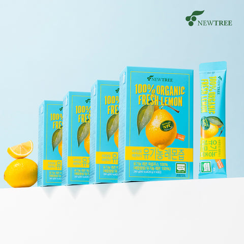 Newtree Organic Lemon Juice Concentrate 4-Box (14 Sachets x 4) 1 Lemon a Day