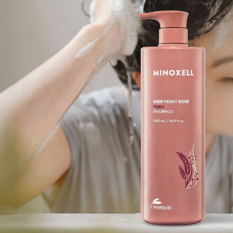 Minoxell Beer Yeast Rose PDRN Anti-Hair Loss Shampoo 1000ml (3 Pack)