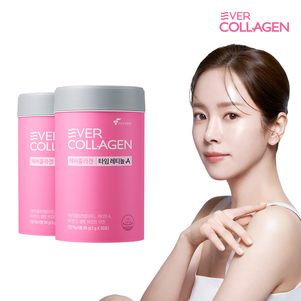 Newtree Ever Collagen Time Retinol A 2-Month Powder (GPH Low-Molecular Tri-Peptide Collagen)