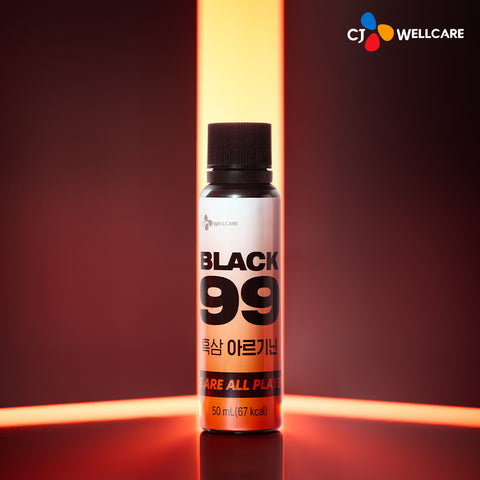 CJ Wellcare Black99 Black Ginseng Arginine Ornithine High-Strength Energy Booster 6000mg, 50ml x 7 vials (4 Pack)