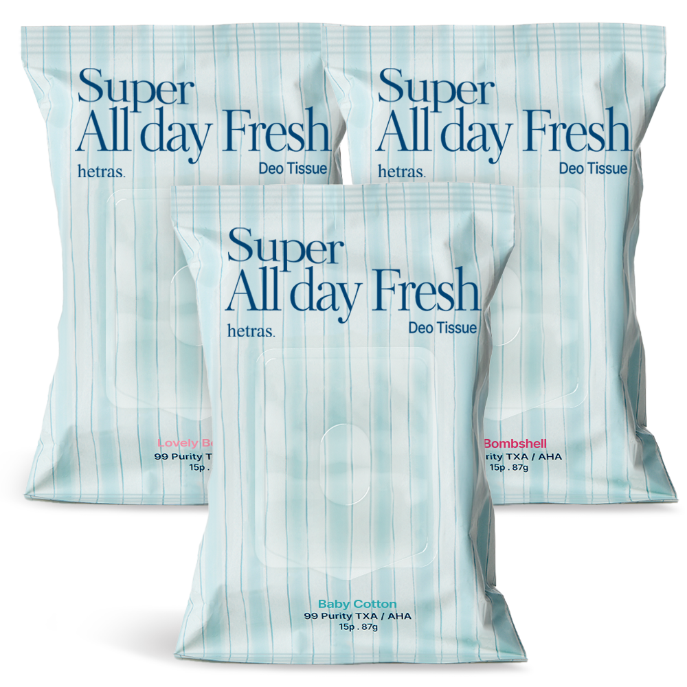 Hetras Super All Day Fresh Deo Tissue 3 Pack (15 sheets each)