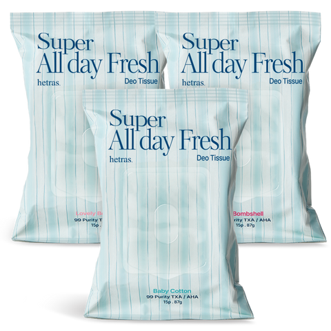 Hetras Super All Day Fresh Deo Tissue 3 Pack (15 sheets each)