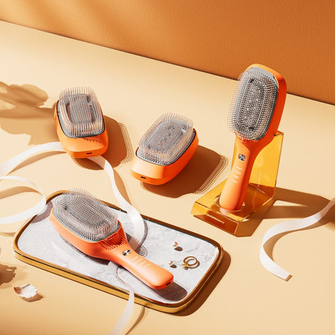 Pearlcare TouchBeauty Scalp Massager Brush EMS & Ionic (Orange)