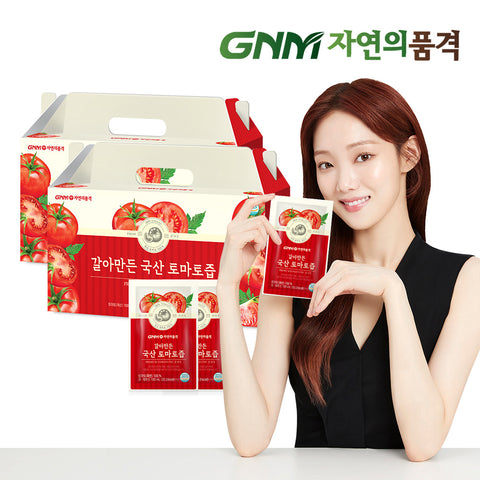 GNM 100% Korean Tomato Juice 100ml x 25 Sachets (2 Pack, 50 pouches)