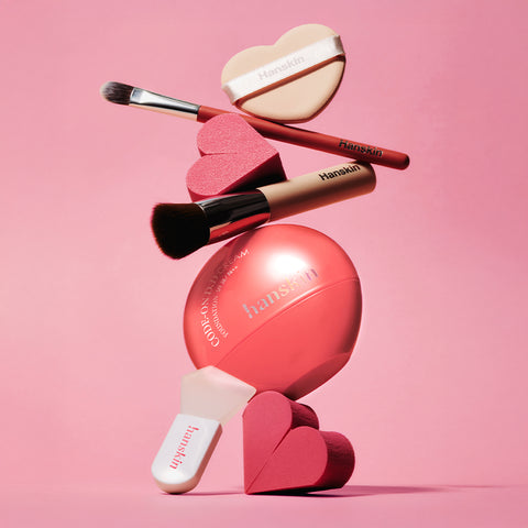 Hanskin Code On DD Cream Foundation 35ml Set (Moisture Base Prep + Mini Silicone Brush + 6 Sponges)
