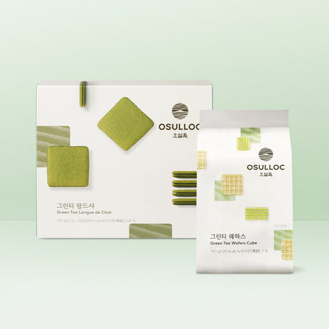 OSULLOC Green Tea Tea Food Duo Green Tea Langue de Chat 10pcs + Green Tea Wafers 100g
