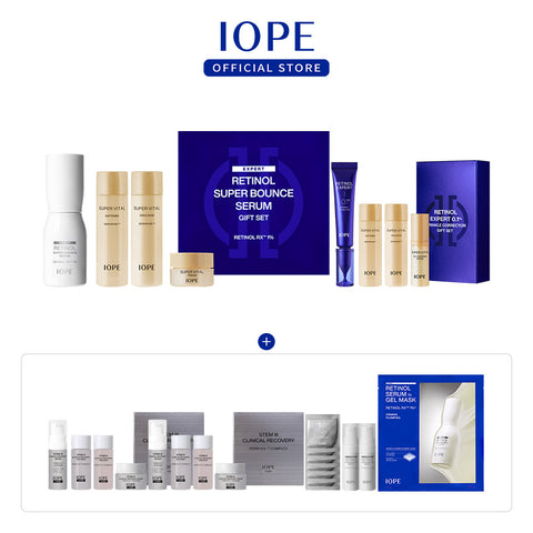 IOPE Retinol Super Bounce Serum 50ml + Retinol 0.1% Serum 30ml (2-Piece Set)