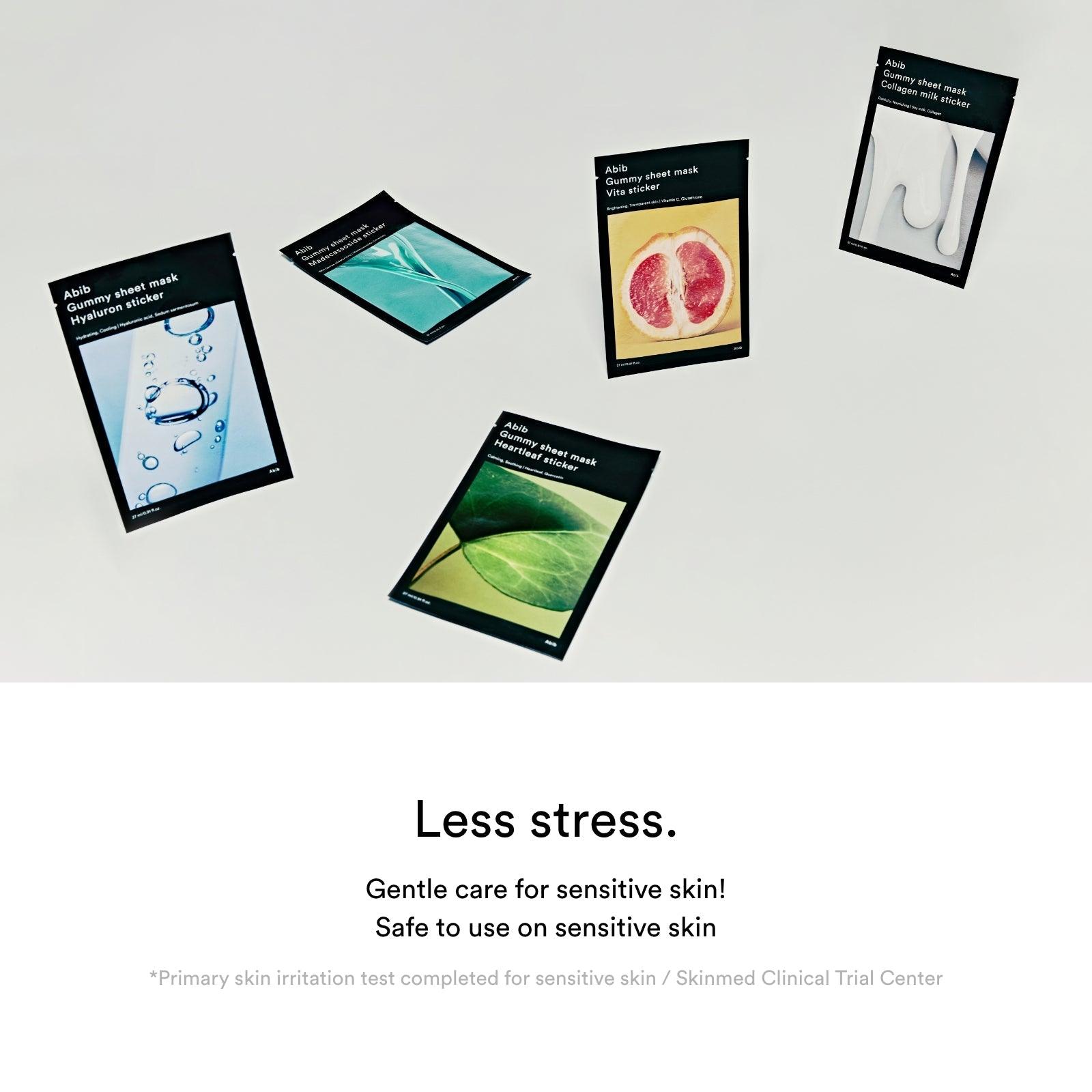 Soonsu Beauty Gummy Sheet Mask Hearleaf Sticker texture close-up