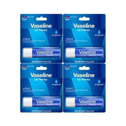 Vaseline Lip Therapy Stick Lip Balm Cherry 4.8g 4-Pack + Vaseline Comb Keyring