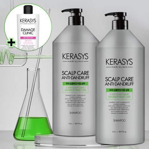 Kerasys Clinic Scalp Deep Cleansing Dandruff Care 1.5L x2 + 180ml Shampoo
