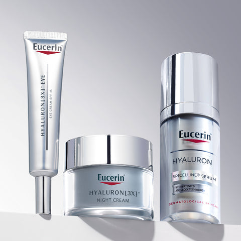 Eucerin Anti-Aging 3-Piece Set (Eye Cream 15ml + Night Cream 50ml + EpiCellin Serum 30ml)