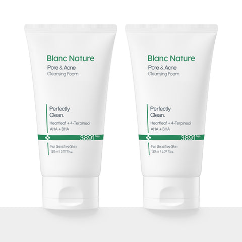 Blancnature Acne Care Cleansing Foam 150ml (2 Pack) Jeju Organic Green Tea