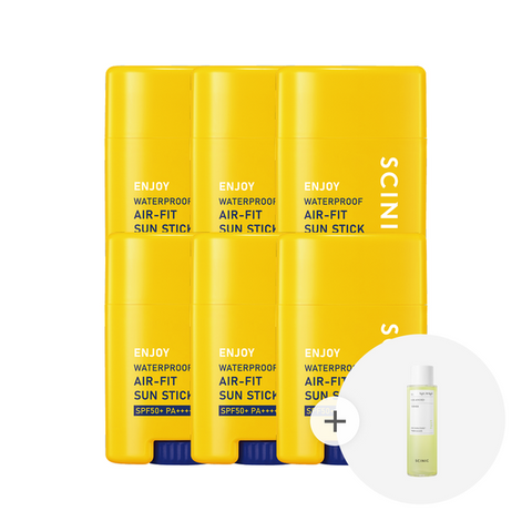 Scinic Air Fit Waterproof Sun Stick 20g (6pcs) + Sicanoid Toner 150ml Gift