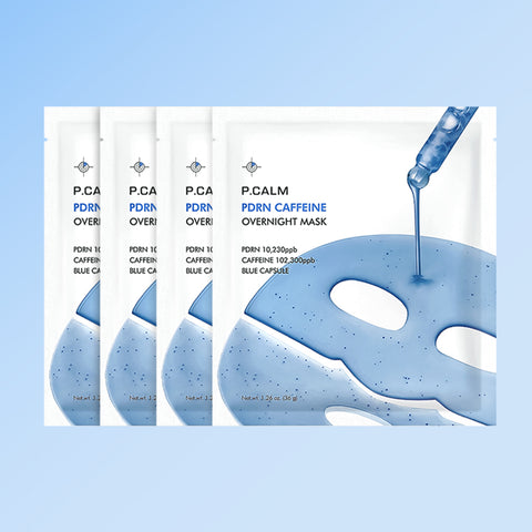Pcalm PDRN Caffeine Overnight Mask 1BOX (4 Sheets)