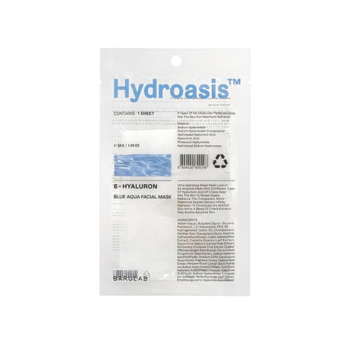 Barulab HydroOasis¢â 6-Hyaluronic Acid Blue Aqua Facial Mask 10sheets