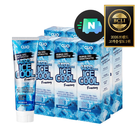Clio Dentimate 1450 High-Fluoride Ice Cool Toothpaste (Spicy) 120g - 6 Pack