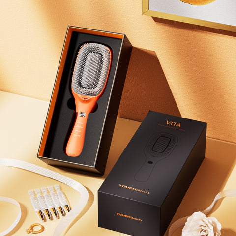 Pearlcare TouchBeauty Scalp Massager Brush EMS & Ionic (Orange)
