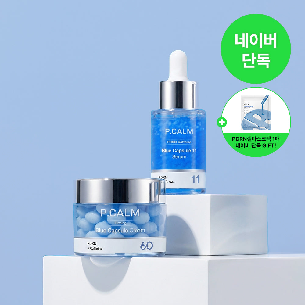 Pcalm PDRN Caffeine Blue Capsule 11 Serum 30ml + PDRN Caffeine Blue Capsule 60 Cream 50ml