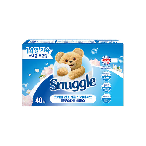 Snuggle Dry Sheets Blue Sparkle Plus 40 sheets + Huggable Cotton 40 sheets + Dry Sheet Sample Kit