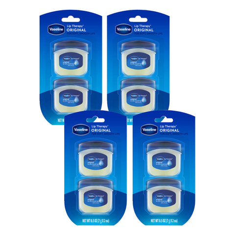 Vaseline Lip Therapy Mini Lip Balm Set Original 7g (2pcs)x2 + Rosy Lips 7g (2pcs)x2