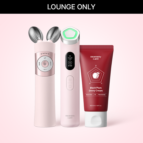 MommyCare PentaPrime All-in-One Beauty Device Set Pink + Vsera EMS Device Pink + Black Plum Cream