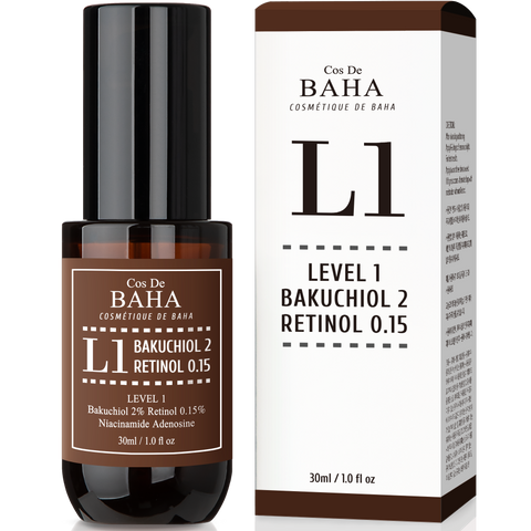 Cos De BAHA L1 Pure Retinol 0.15% + Bakuchiol 2% Vitamin A Ampoule Serum 30ml