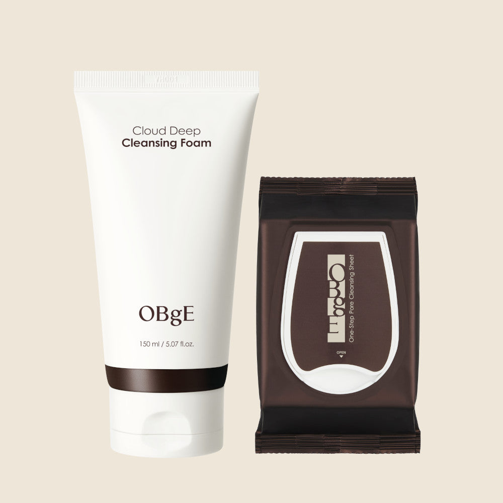 OBGE Cloud Deep Cleansing Foam + One-Step Pore Cleansing Sheets (2-piece set)