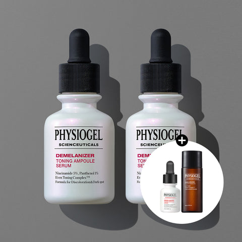 Physiogel Demelanizer Toning Ampoule Serum 30ml x2: Toning Ampoule 10ml & Glow Essence 20ml