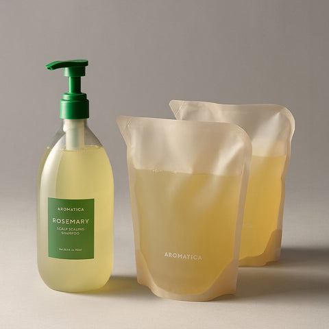 Aromatica Rosemary Scalp Scaling Shampoo 750ml + 2 x 500ml Refill