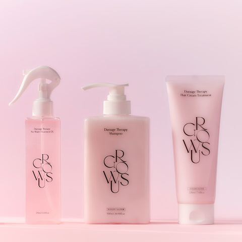Growus Damage Therapy EX 3-Piece Set (Shampoo 500ml + Treatment 220g + No-Wash Treatment 250ml)