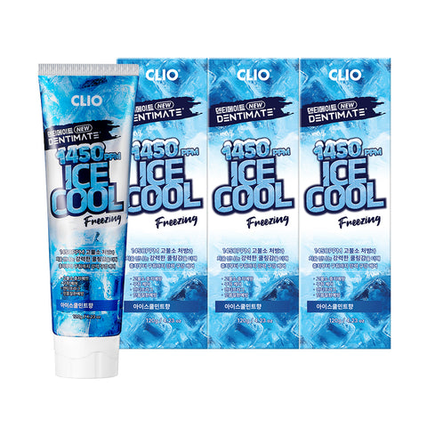 Clio Dentimate 1450 High-Fluoride Ice Cool Toothpaste (Spicy) 120g - 6 Pack