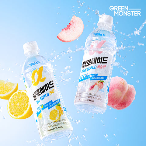 Green Monster Caloade Zero Alpha CD Lemon + Peach 500ml x2 (1 Lemon 1 Peach)