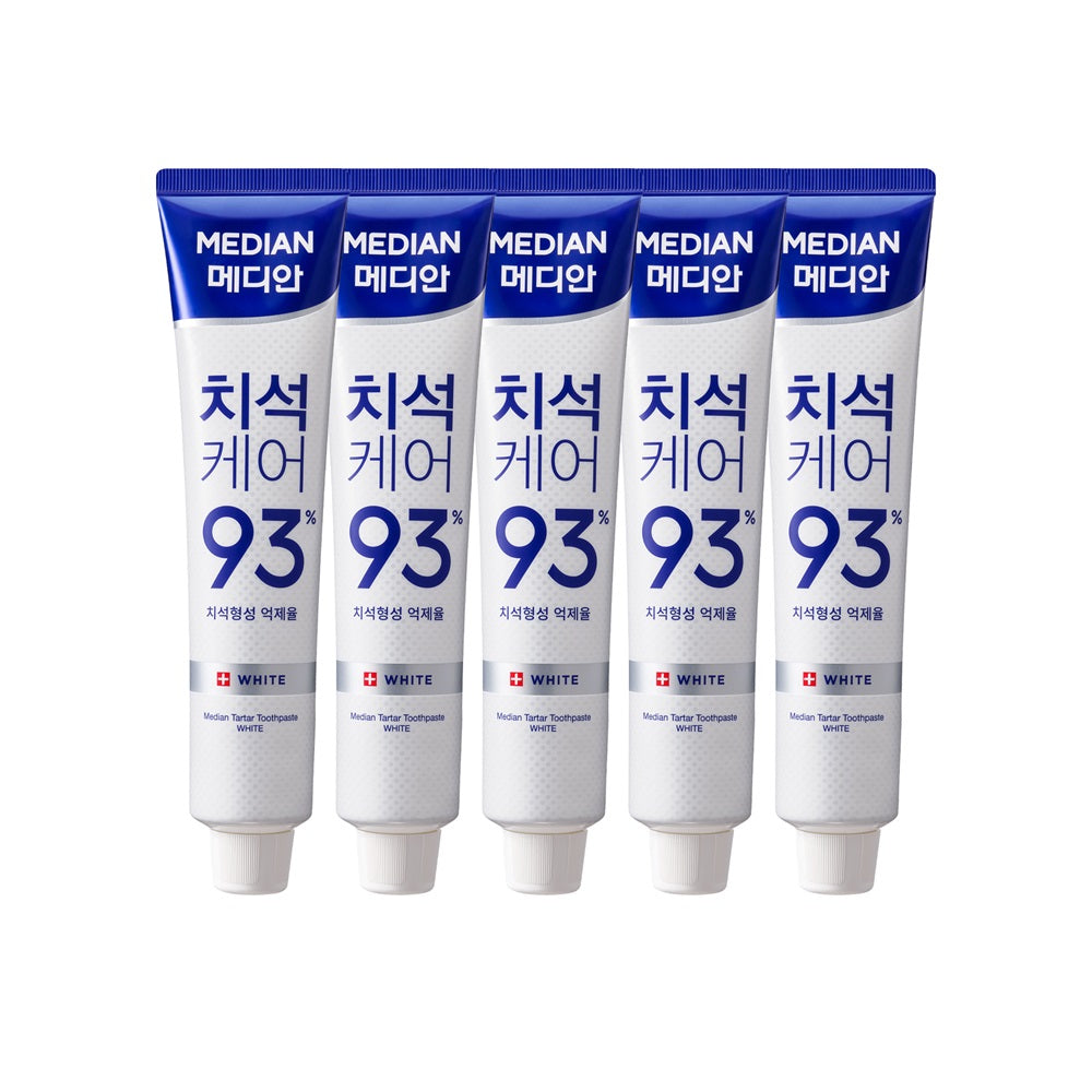 Median Tartar Control White Fluoride Toothpaste Menthol 210g (5-Pack)
