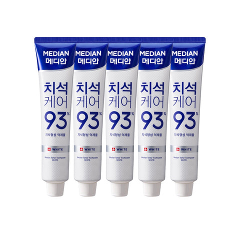 Median Tartar Control White Fluoride Toothpaste Menthol 210g (5-Pack)