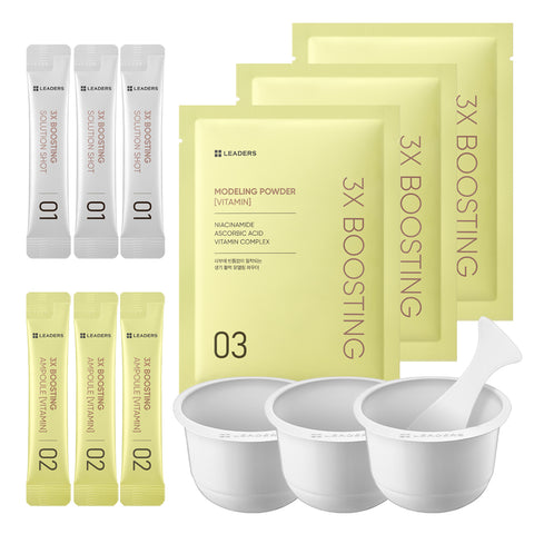 Leaders 3X Boosting Modeling Mask (3 uses) + Ampoules (7 uses) [Tea Tree / Vitamin / Collagen]