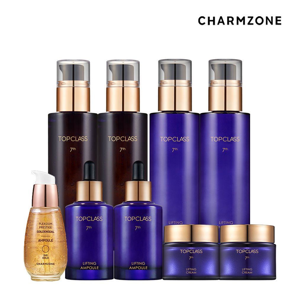 Charmzone Top Class 7th Generation Lifting Basic Set 9-Piece (Skin + Emulsion + Cream + Ampoule + Golden Silk Ampoule)