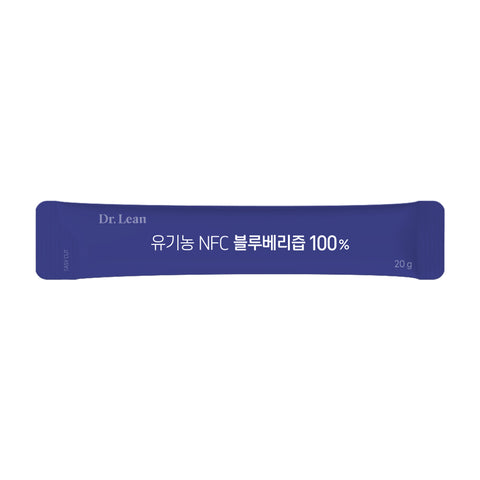 Dr. Lean Organic NFC Blueberry Juice 100% 10 Sachets x 6 Boxes (60 sticks 1200g)