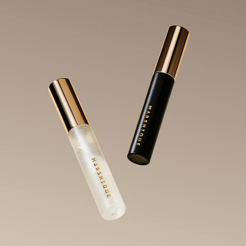 Marshique Enriched Day & Night Vegan Eyelash Serum Set (Black Tint + Clear) 7.5 ml