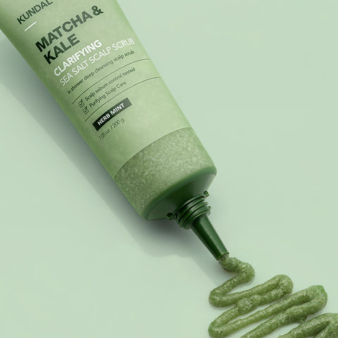Kundal Matcha & Kale Clarifying Sea Salt Scalp Scaling Shampoo - Herb Mint, 200g