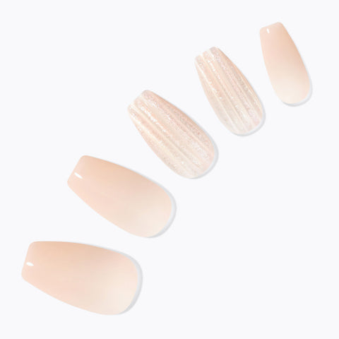 Dashing Diva Magic Press Glass Beige (Coffin) Nail Tips