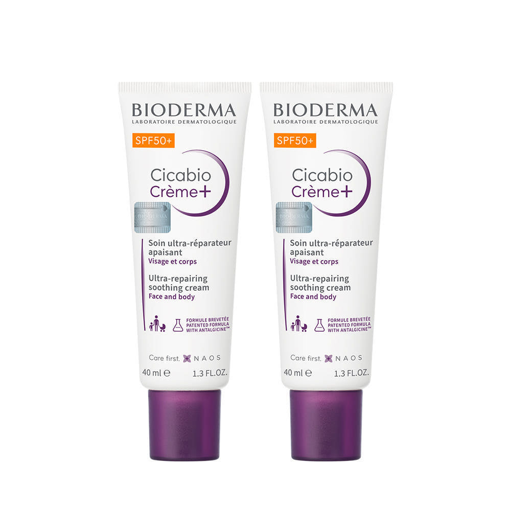 Bioderma Cicabio Cream+ SPF50+ 40ml Duo (Triple Deep Repair Sunscreen)