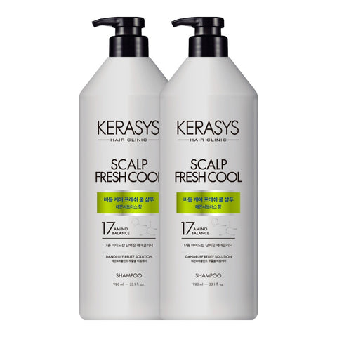 Kerasys Clinic Scalp Cooling Shampoo 980ml (2 Pack) + Shampoo 180ml